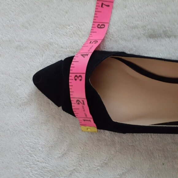 Franco Sarto Women's Size 9 Halissa Black Suede Pointed Toe Criss Cross Flats - Picture 10 of 12